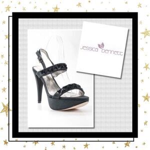 NEW Jessica Bennett Black Leather Sandals 9.5